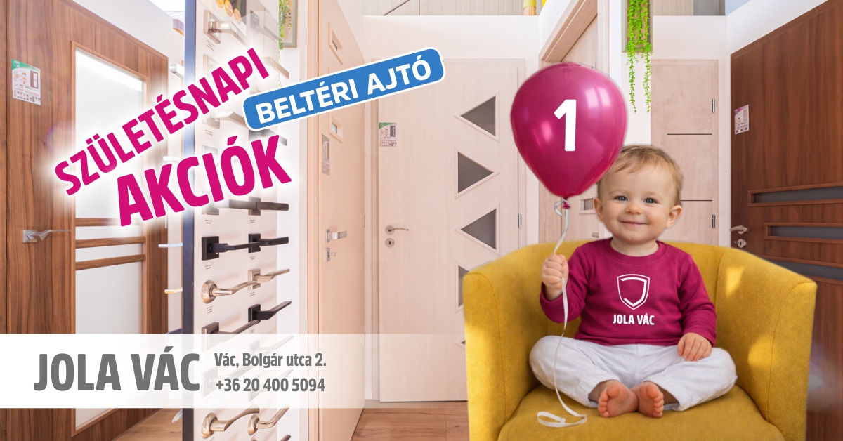 Váci üzletünk születésnapi akciója - Beltéri ajtó